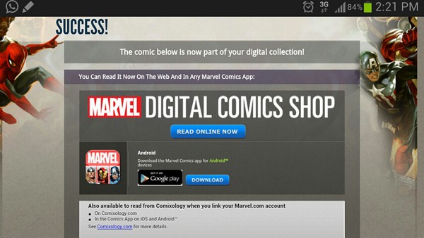 redeem marvel digital comic code